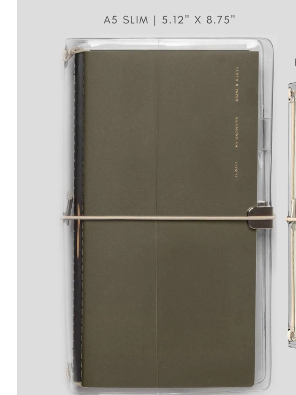 A5 Slim Clear Cloth and Paper Cover